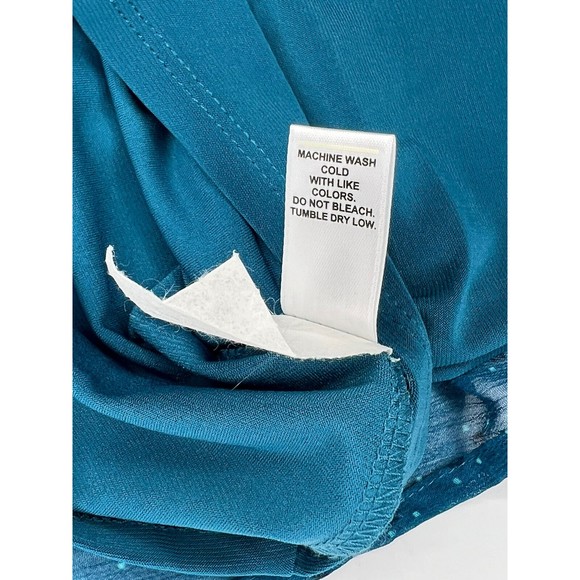 C EST 1946 Womens Sleeveless Shift Blouse Top Teal Sheer Layer Plus Size 18/20W - Picture 12 of 12